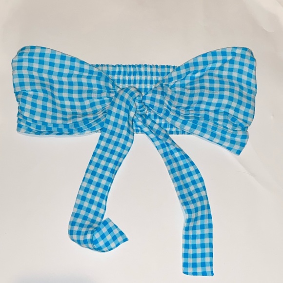 Woman's Planet Blue Tie Bandeau Top XS/S - Picture 6 of 7